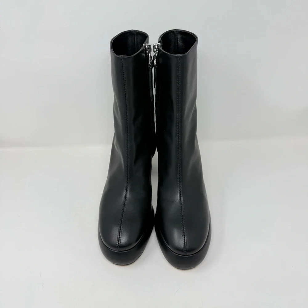 New Aeyde Emmy Boot In Black Leather Sz 38